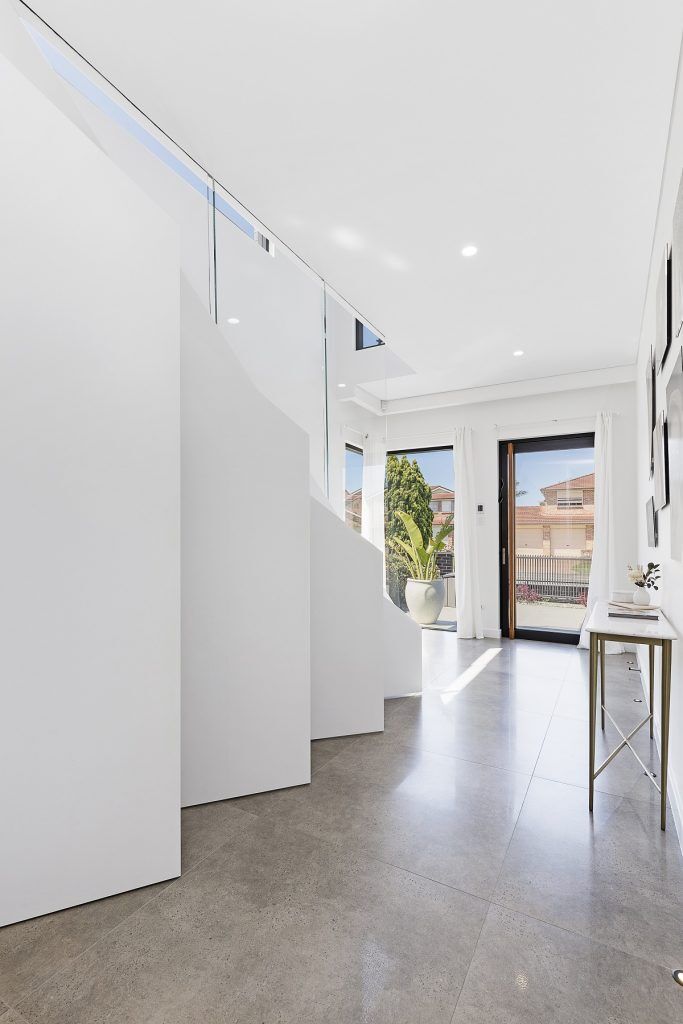 Polyurethane Push Open storage cabinets underneath staircase - Chipping Norton, Sydney
