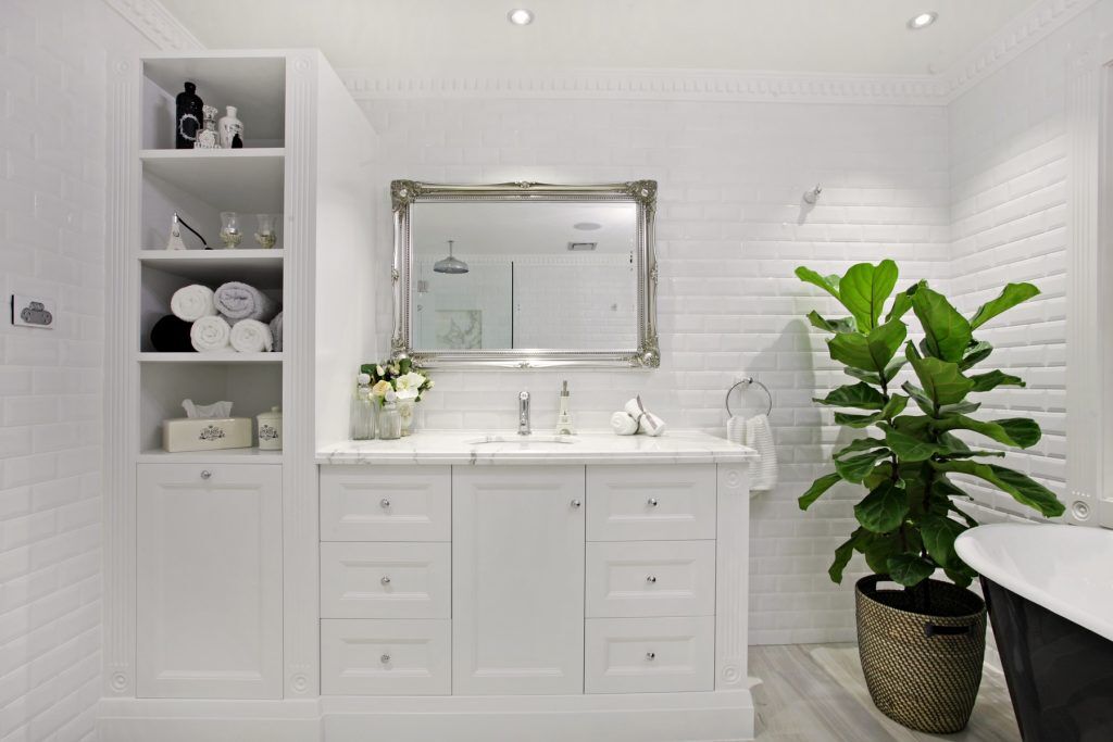 Provincial style vanity with a marble top - Alfords Point, Sydney