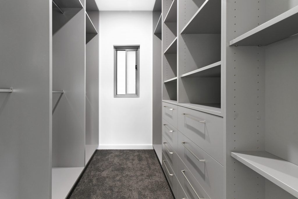 Laminate walk-in wardrobe - Chipping Norton, Sydney