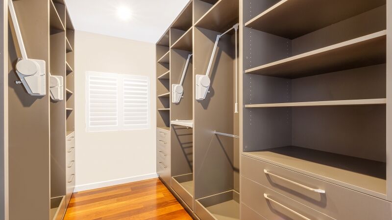 Colour Laminate Walk-in wardrobe - Oatley, Sydney