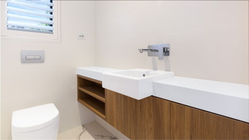 Likewood vanity with a Caesarstone top - Oatley, Sydney