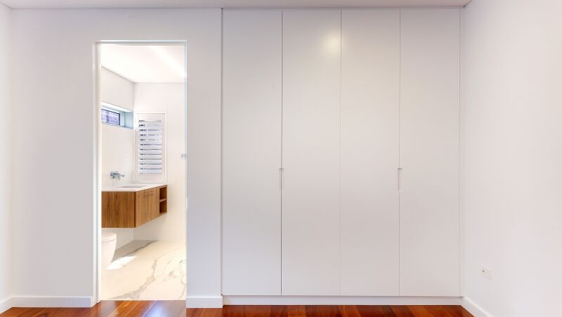 Polyurethane wardrobe with Routered handles - Oatley, Sydney