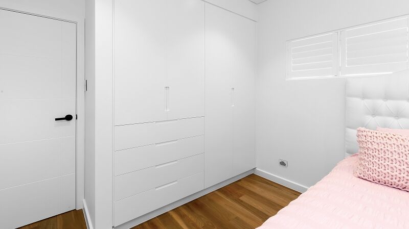 Polyurethane wardrobe with Routered handles - Sefton, Sydney
