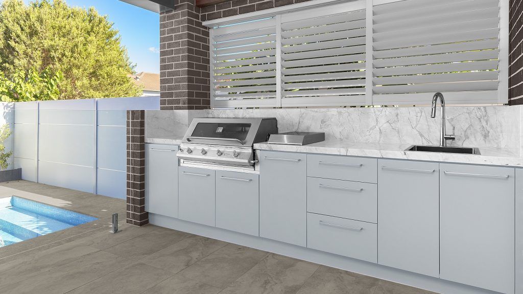 Waterproof Polyurethane outdoor BBQ area with a granite bench - Sefton, Sydney