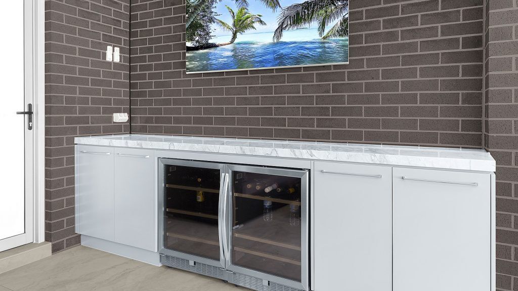 Waterproof Polyurethane outdoor BBQ area with bar fridge - Sefton, Sydney