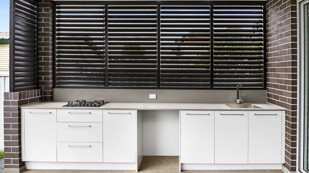 Waterproof Polyurethane outdoor kitchen with Caesarstone bench - Chipping Norton, Sydney