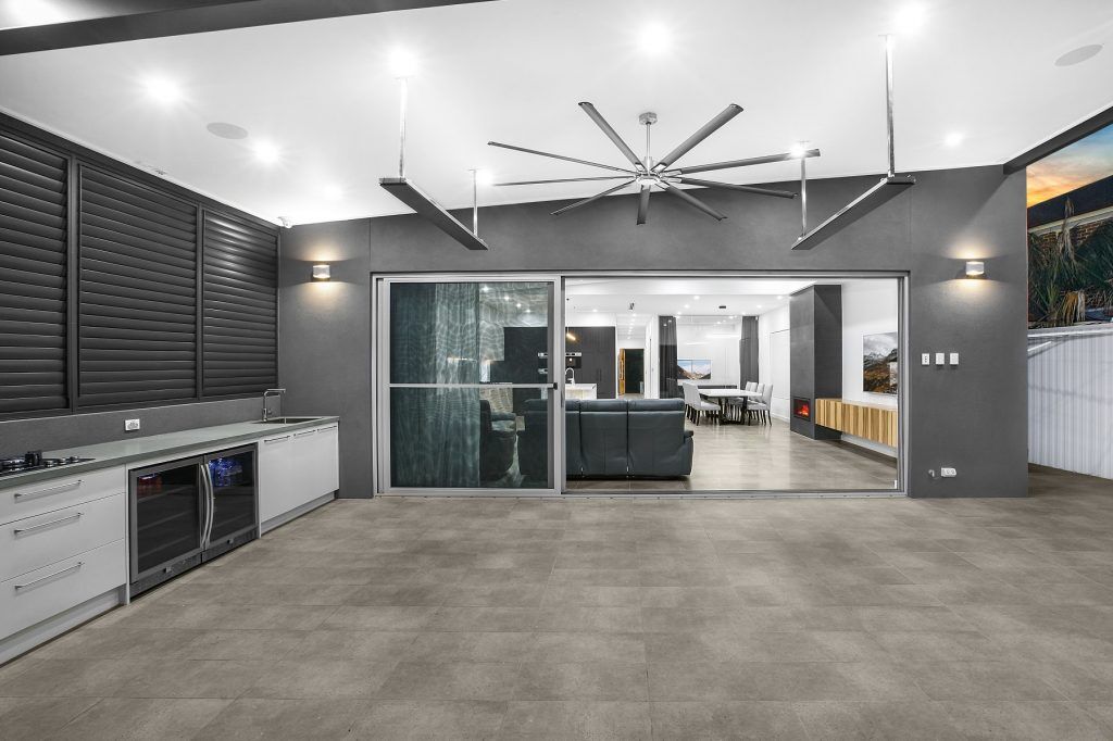 Waterproof Polyurethane outdoor kitchen with bar fridge - Chipping Norton, Sydney