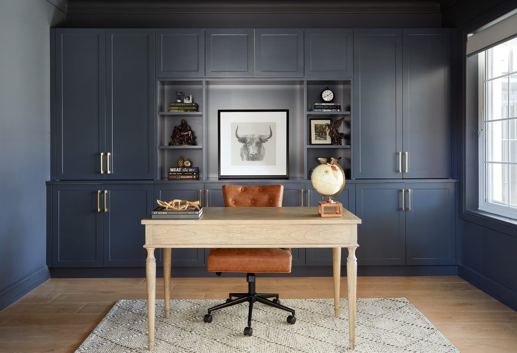 Polyurethane Shaker Style study with open shelving - Belmore, Sydney