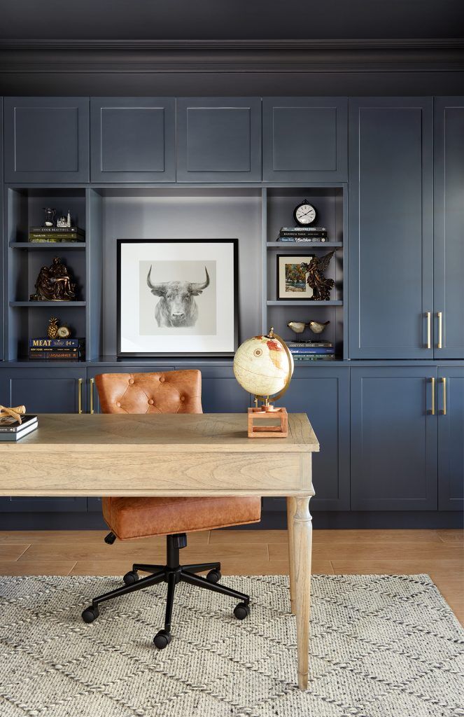 Polyurethane Shaker Style study with open shelving - Belmore, Sydney